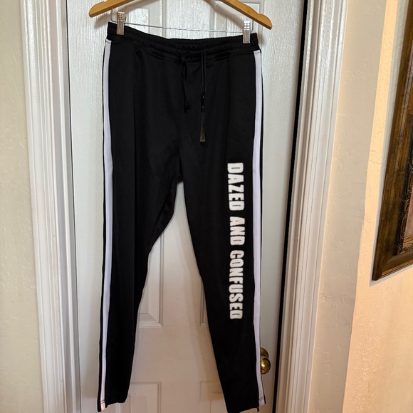 Detache Labs Men Dazed and Confused Black/White Drawstring Track Pants SZ 29 - Picture 1 of 13